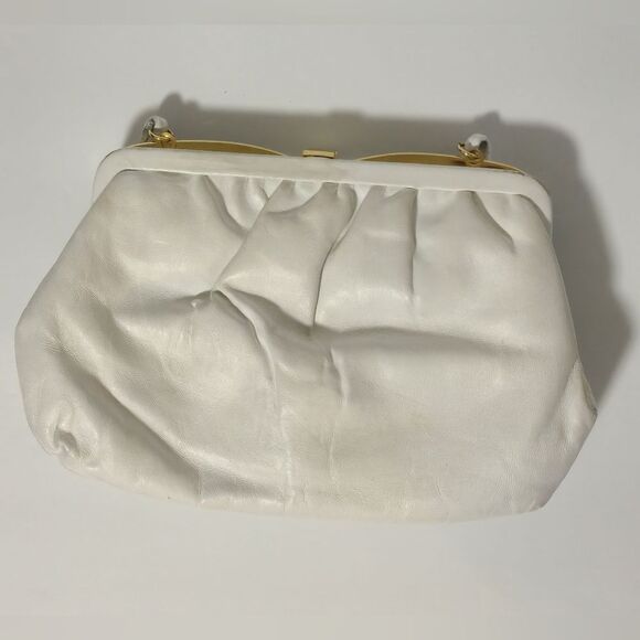 Empire Orr Vintage White Gold Leather Clutch Bag - Picture 2 of 7